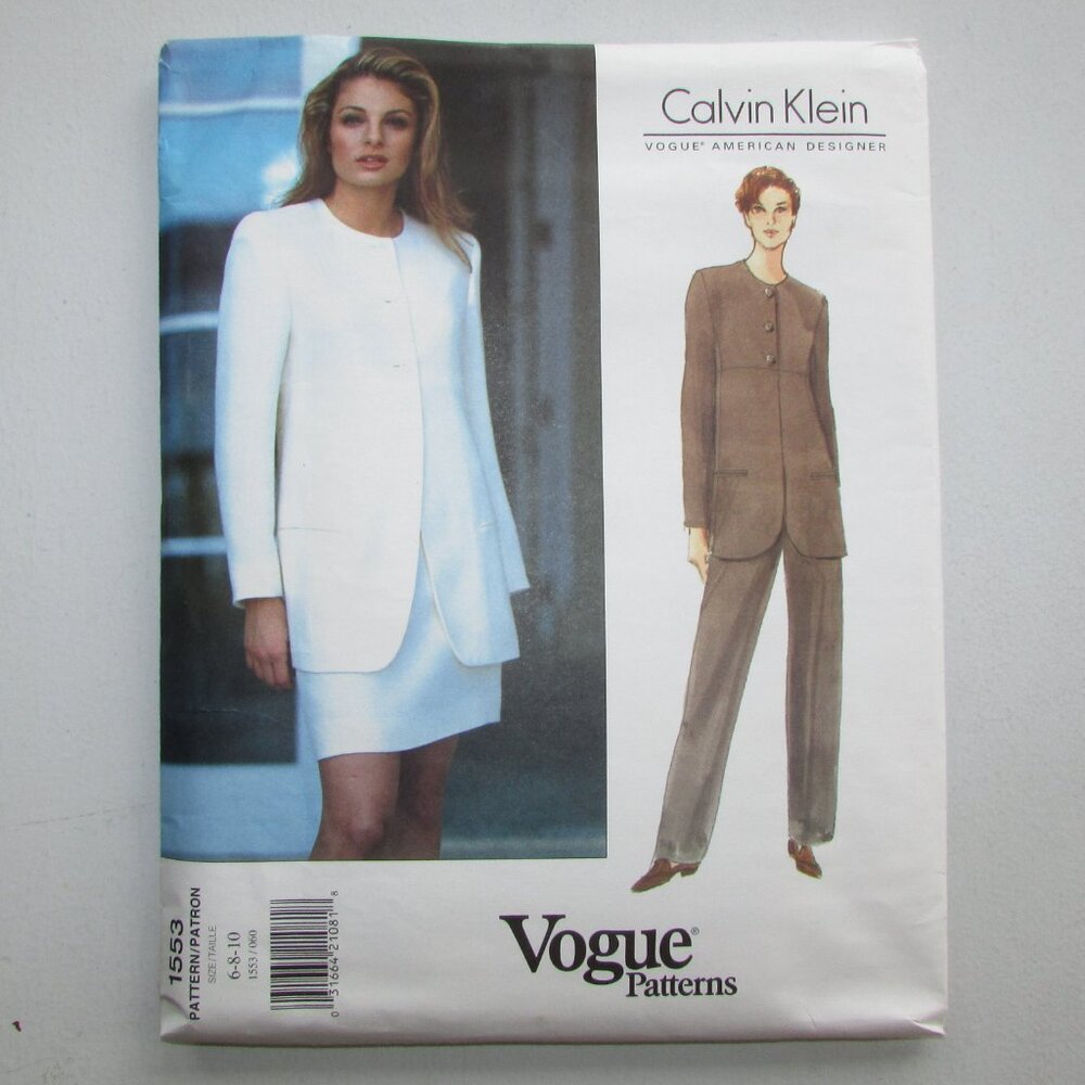 Calvin Klein Vogue Sewing Pattern - 1553 - Sz 6-8-10 - UNCUT